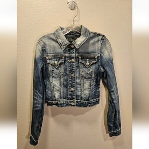Miss Me Cropped Jean Jacket Women Size Small